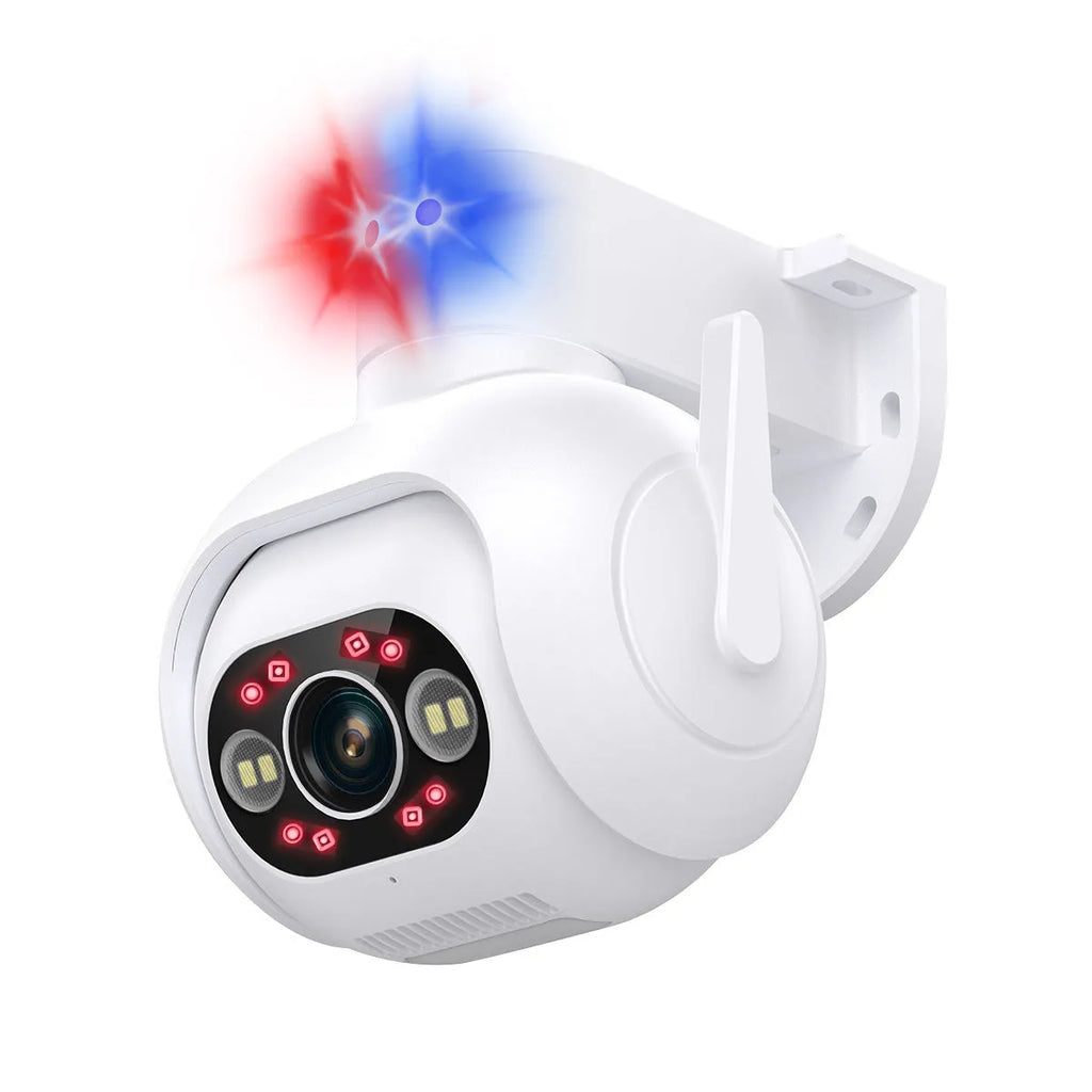 Smart colour night vision security camera with IP66 waterproof rating and wall mount bracket