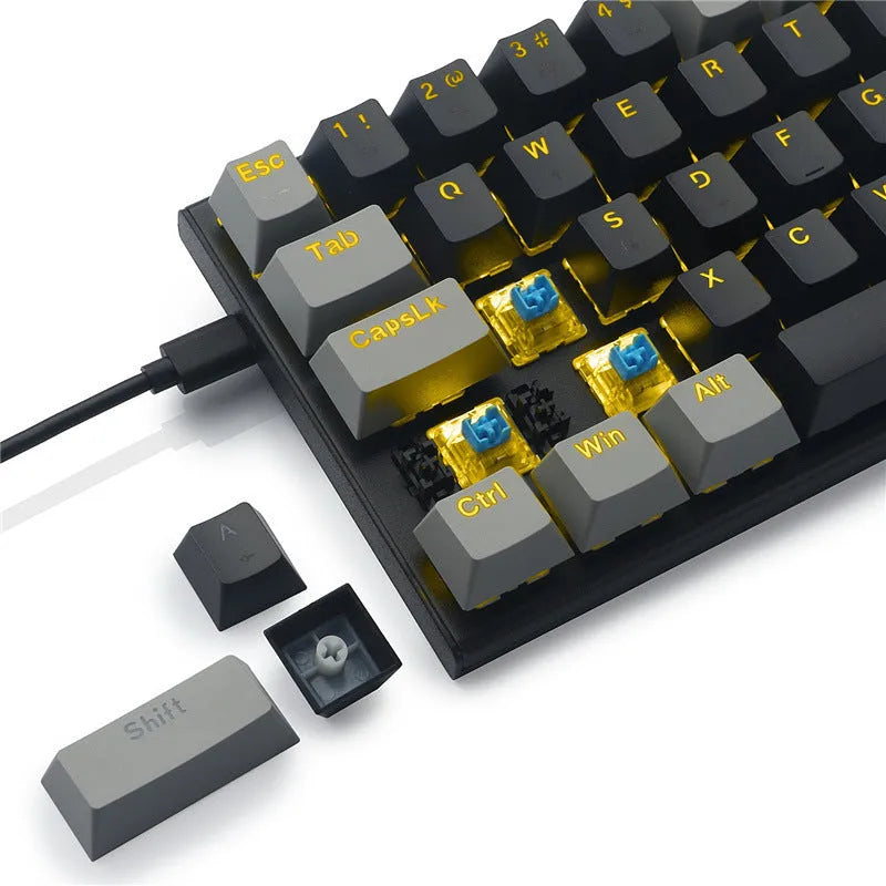 Z11 mechanical keyboard with aluminium alloy frame, black key caps, and RGB backlight on a desk