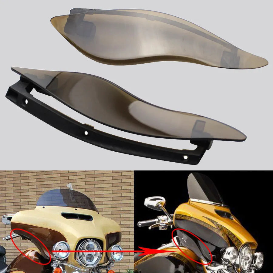 Harley Davidson ABS plastic windshield side wing accessory in black colour
