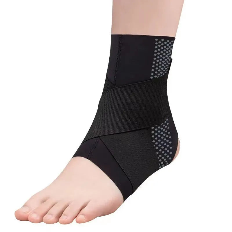 Lycra sports ankle support brace in black or skin tone colours for adult rehabilitation protection