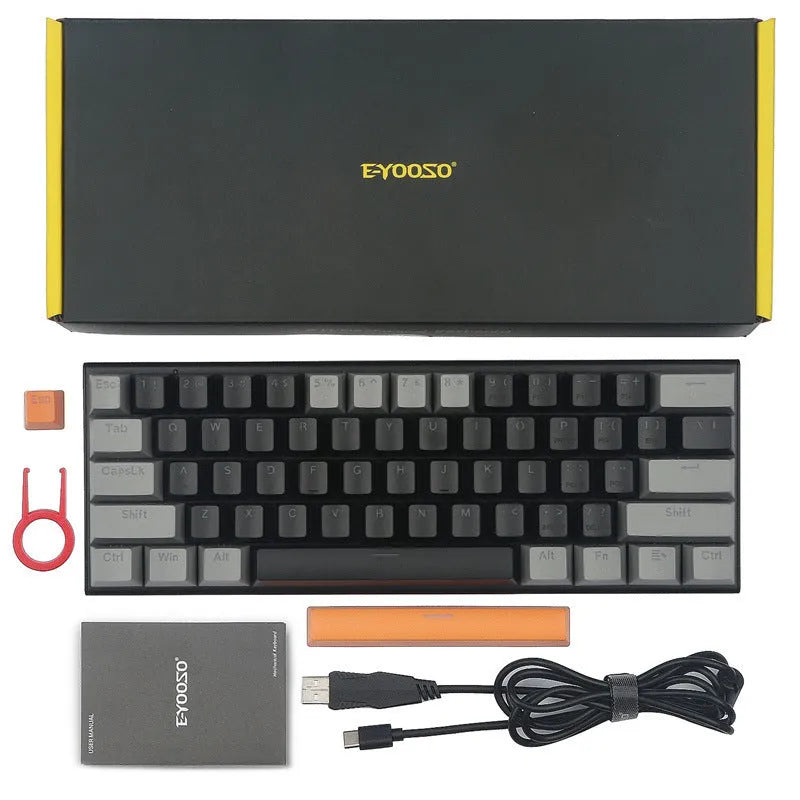Z11 mechanical keyboard with aluminium alloy frame, black key caps, and RGB backlight on a desk