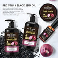 Red onion shampoo conditioner complete four-piece hair care set with bottles