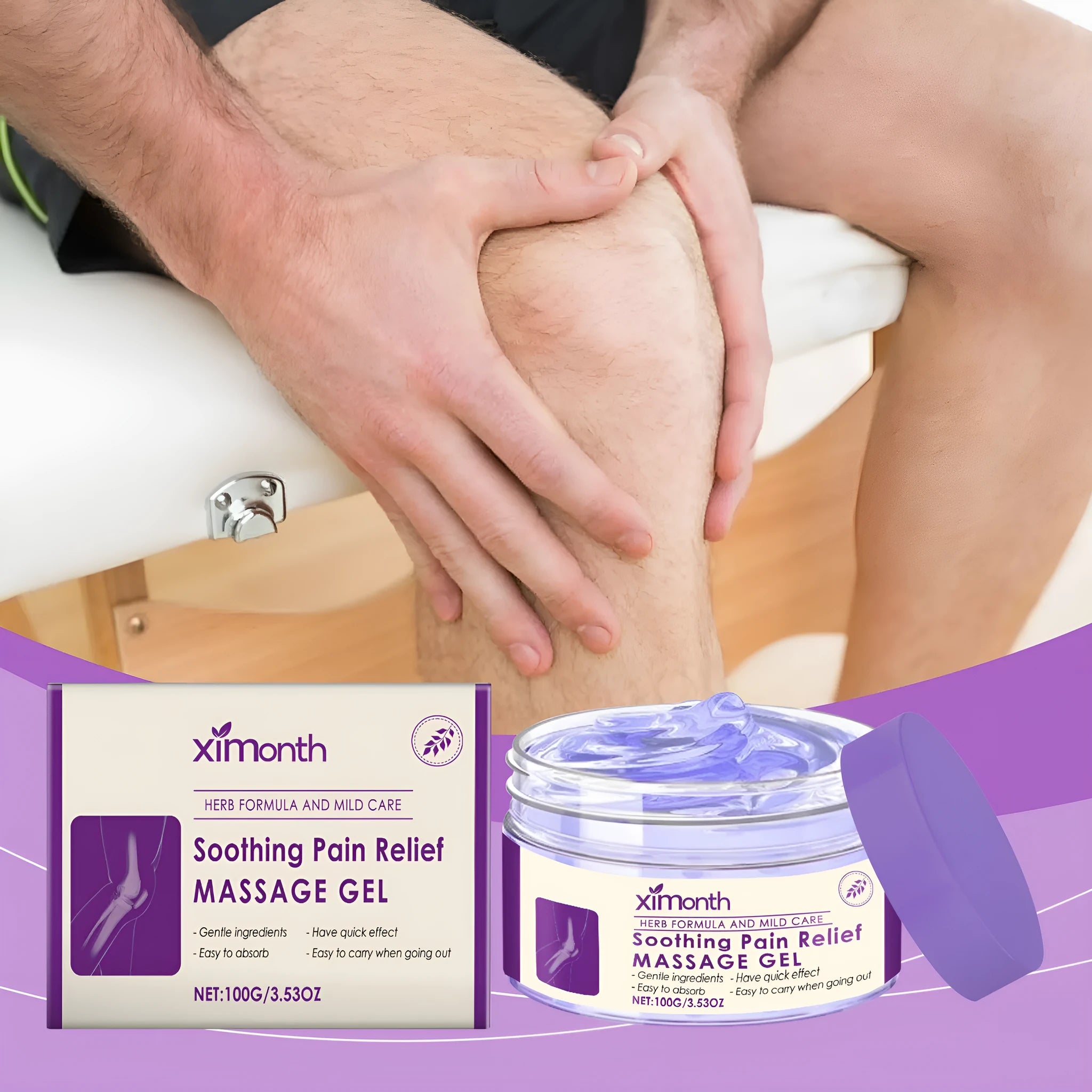 100g body massage gel container for knee and elbow joint care with quantity options