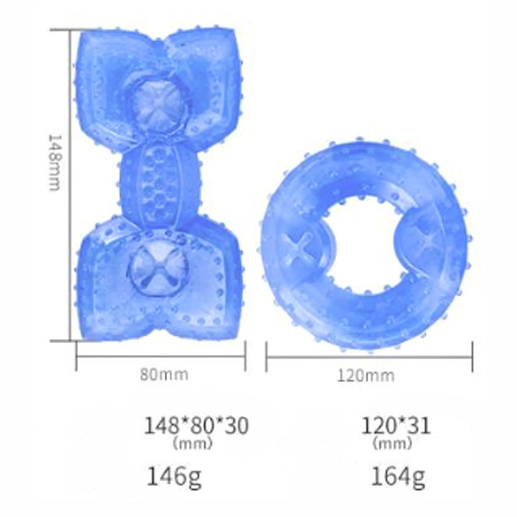 Freezable bone and circle shaped dog teething chew toy for cooling and dental care