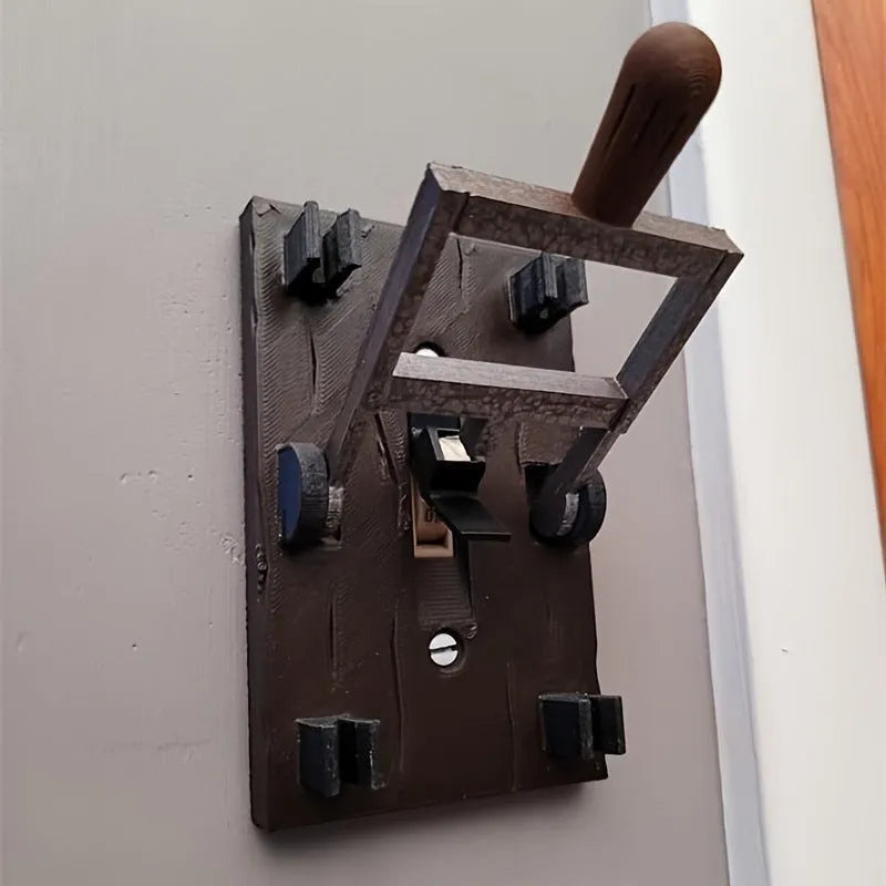 Retro decorative mechanical wall switch plate cover with single control function