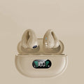 Black bone conduction Bluetooth headset clip shown on a colour box.