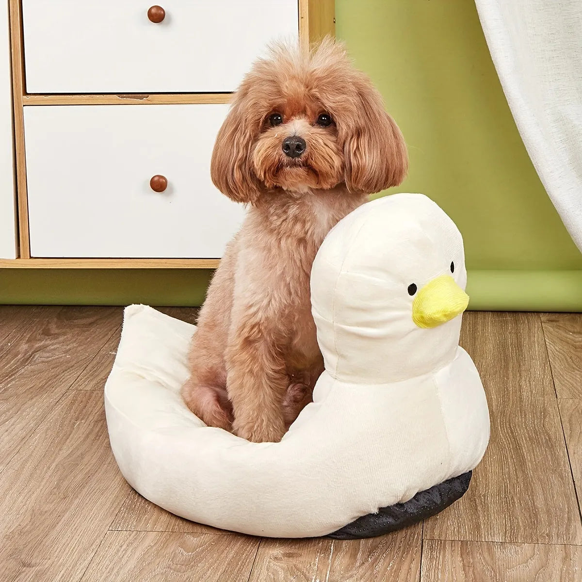 Duck-shaped pet bed sofa in blue or white colour for small dogs and cats