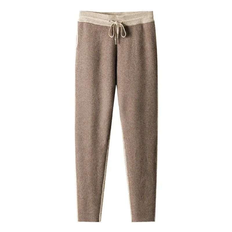 Men's cashmere wool blend casual sports suit with half turtleneck cardigan and trousers