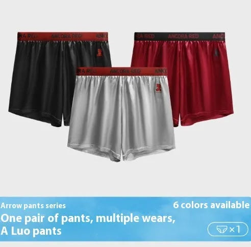 Solid colour men's boxer briefs in polyester fabric showing mid-waist design