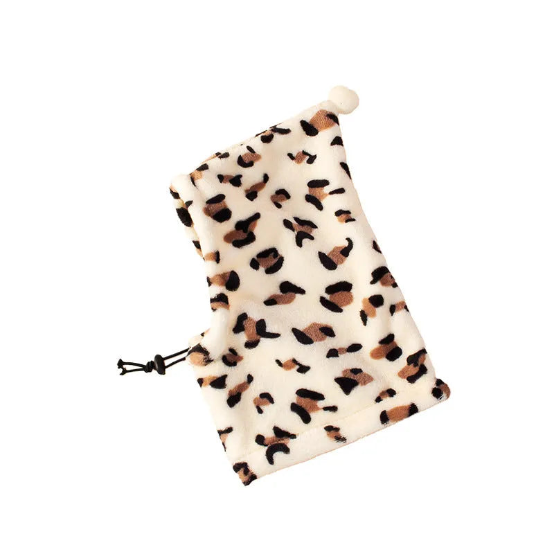 Cloth bear rabbit ear headdress pet hat for dogs or cats in leopard print colour