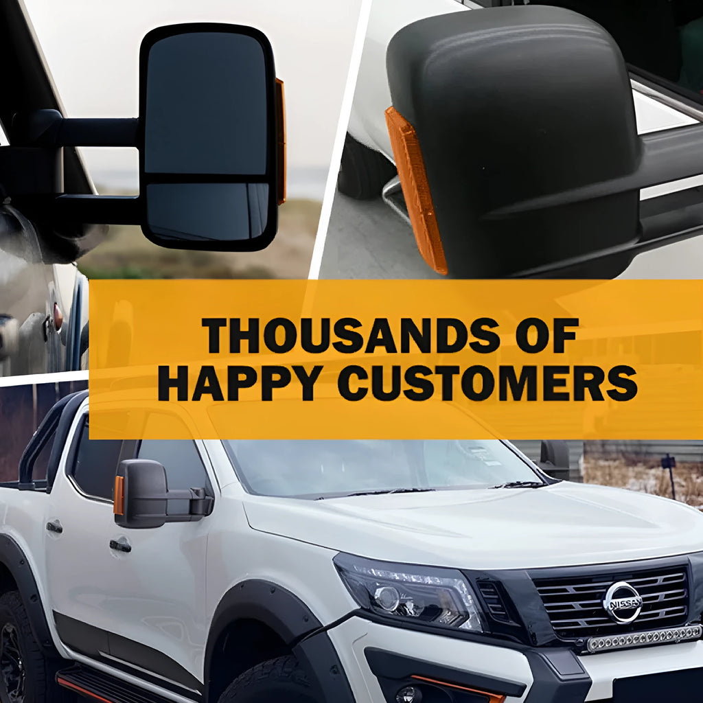 Black electric exterior rear vision mirror for Nissan NP300 Navara 2015 onwards models