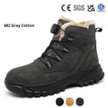 Men's lightweight labour protection safety shoes in black with leather upper and rubber sole
