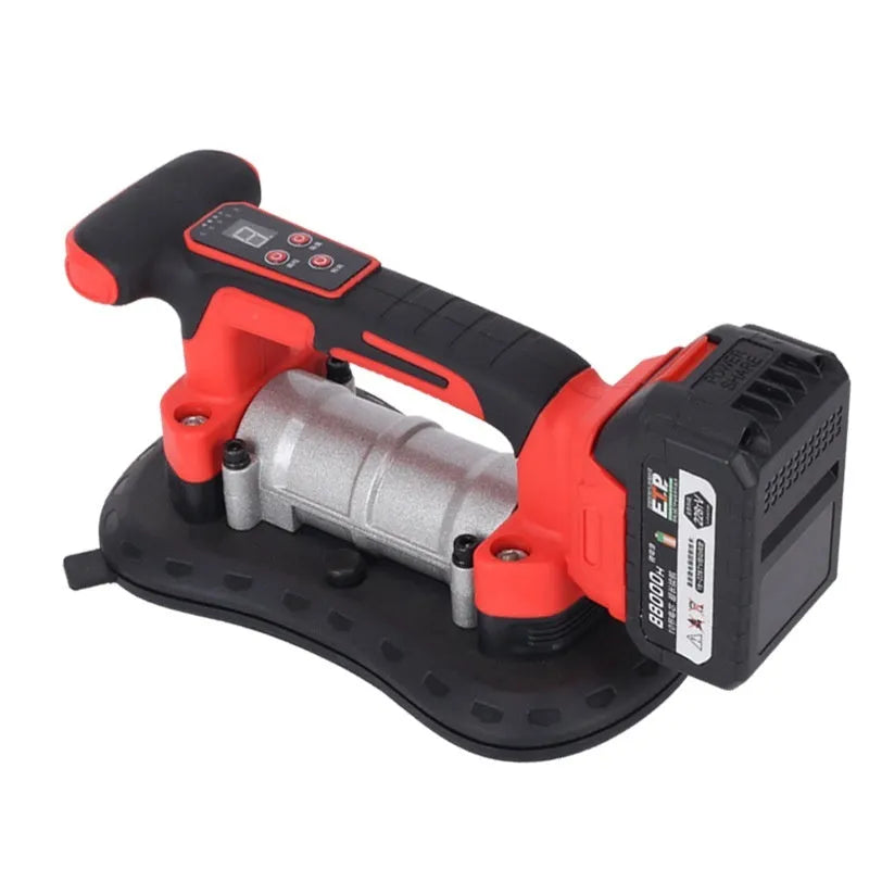 21V battery-powered tile laying machine with suction pad, suitable for large tiles up to 200cm.
