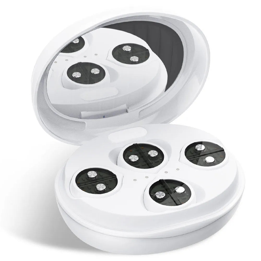 White wireless red light eye beautification instrument with EMS facial massage functionality