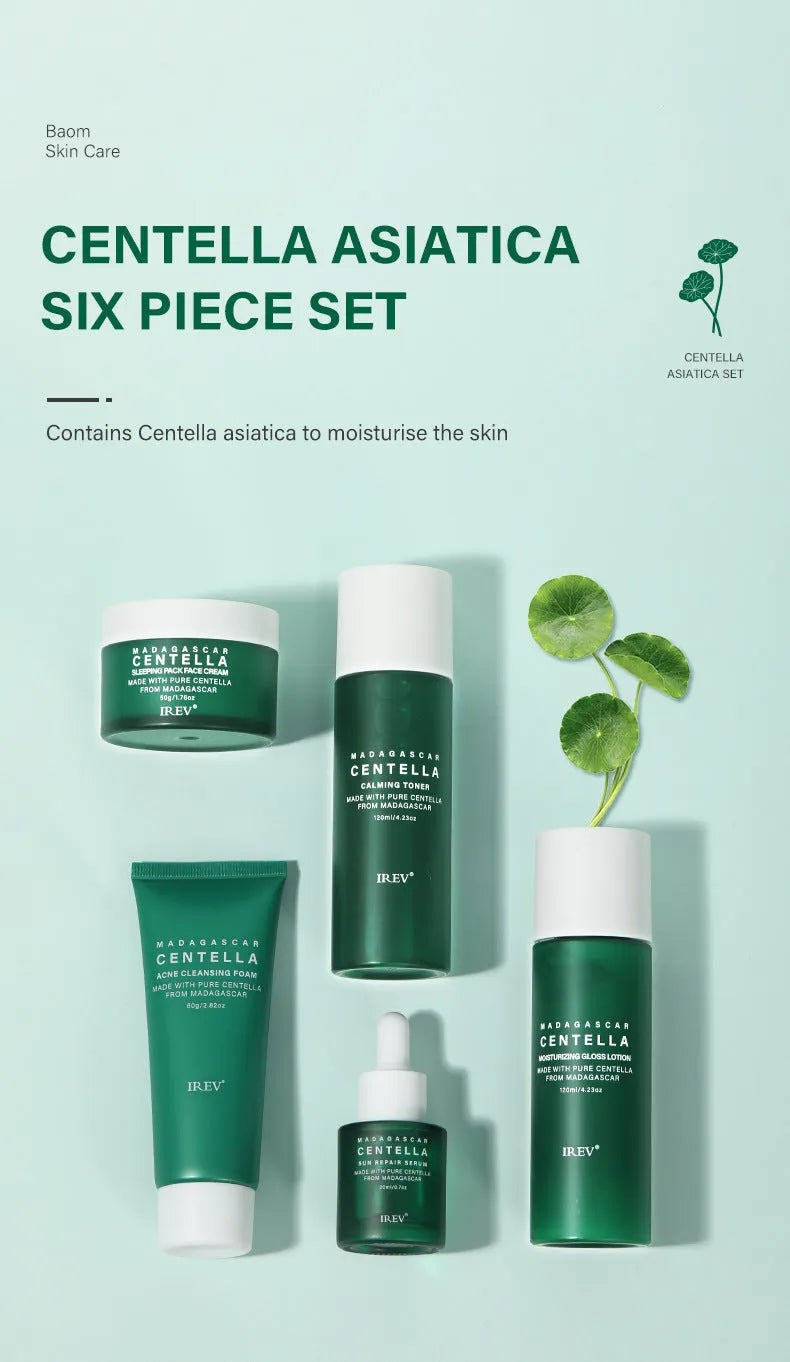 Snow Grass facial skincare set with Centella Asiatica – 80g 120mL 20mL 50g 120mL