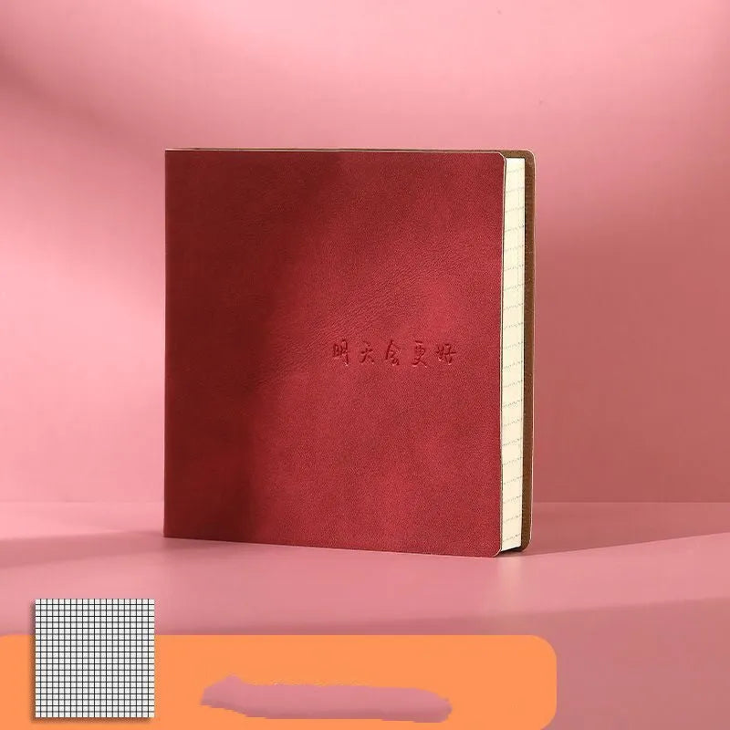 Square notebook with mesh leather cover in multiple colour options