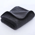 Microfibre automobile cleaning cloth car wash towel with spiral hair and hemmed edge, grey black edge, multi-size option