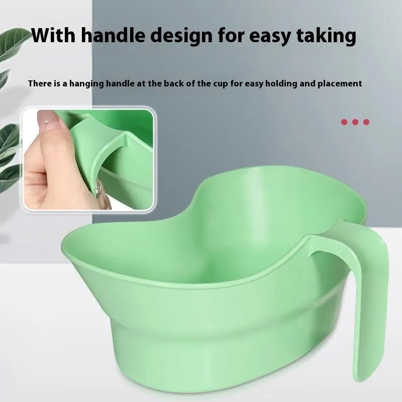Green plastic mouthwash cup for bedridden patient oral care with 300ml capacity