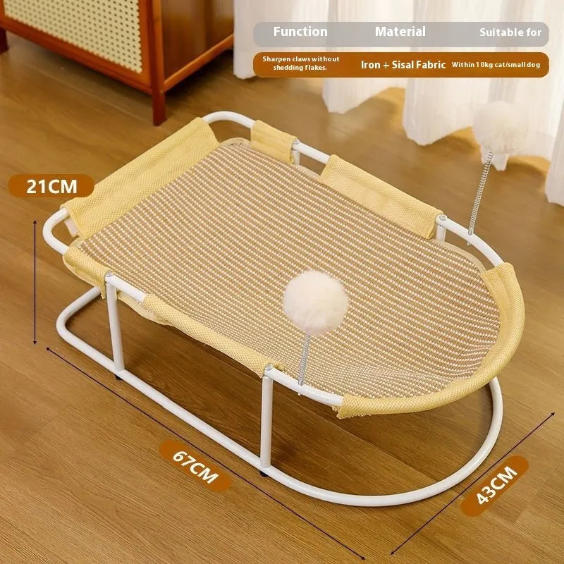 Large grey breathable cat kennel with bracket attachments for summer ventilation