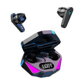 X15 wireless in-ear gaming headset with charging case showing Bluetooth 5.0 and IPX-4 waterproof features