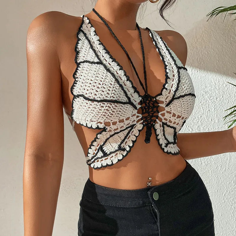 Women's black and white classic bikini swimsuit with free size fit