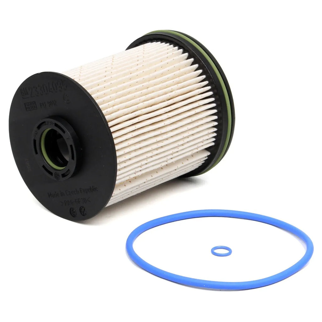 Vauxhall Opel Astra K diesel fuel filter element with gasket kit showing part numbers and 106mm height.