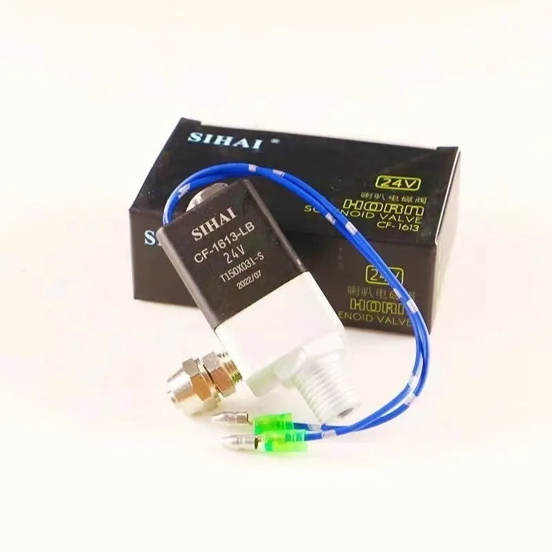 Black dual trumpet super loud 300dB air horn for 12V and 24V vehicles