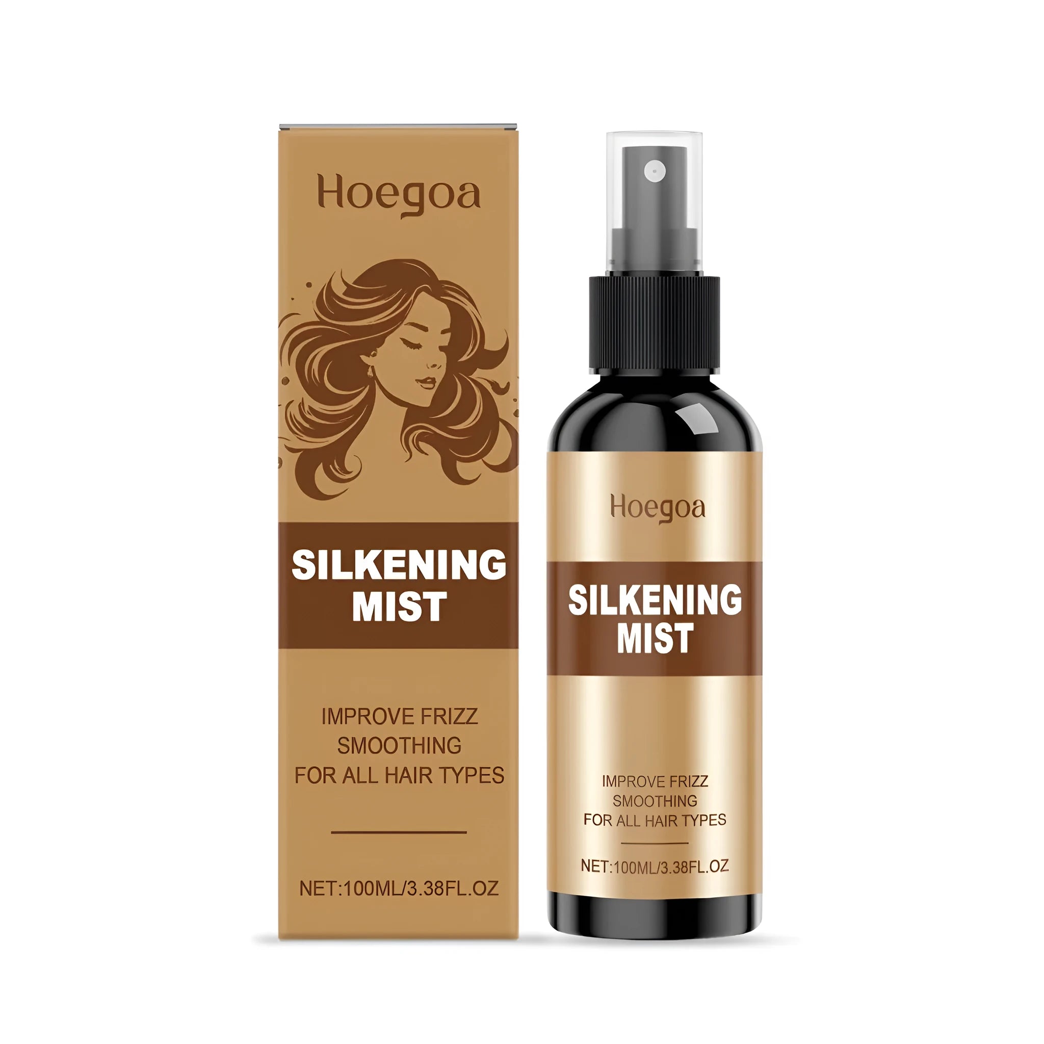 100ml bottle of hair care spray with ingredients including collagen, ginger oil and rosemary extract.