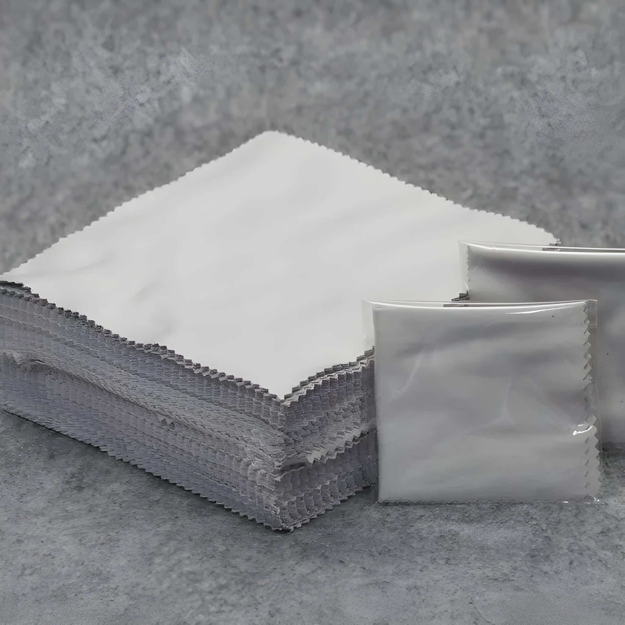 Square microfiber glasses cloth 130x130mm in gray for lens cleaning