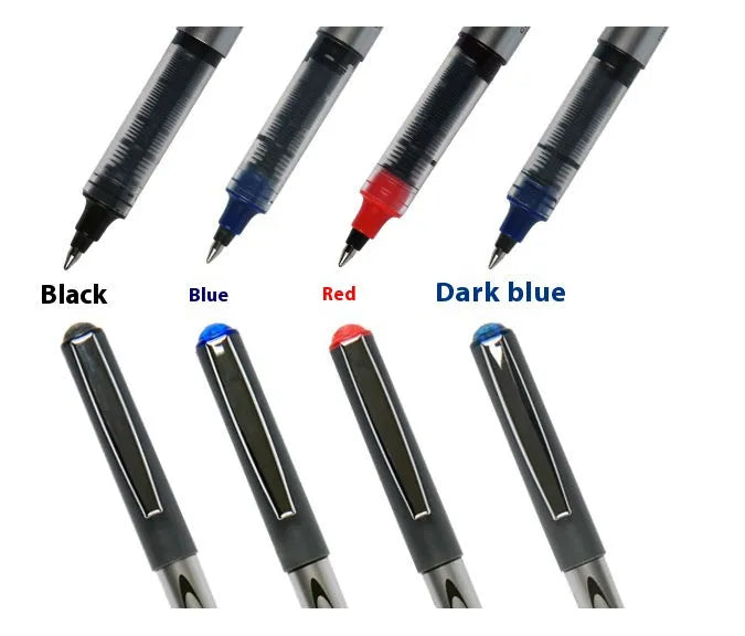 Box of twelve water-based quick-drying signature pens with 0.5mm fine tips in assorted ink colours.