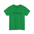 Green cotton short-sleeve T-shirt with printed letter pattern design