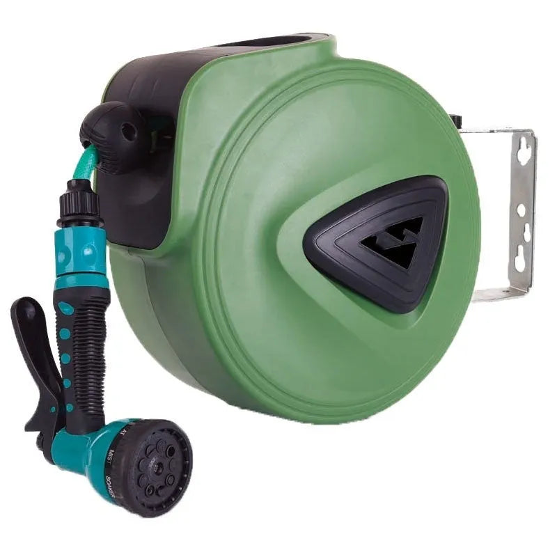 Automatic retractable hose reel with 10 metre PVC pipe for car washing and garden watering