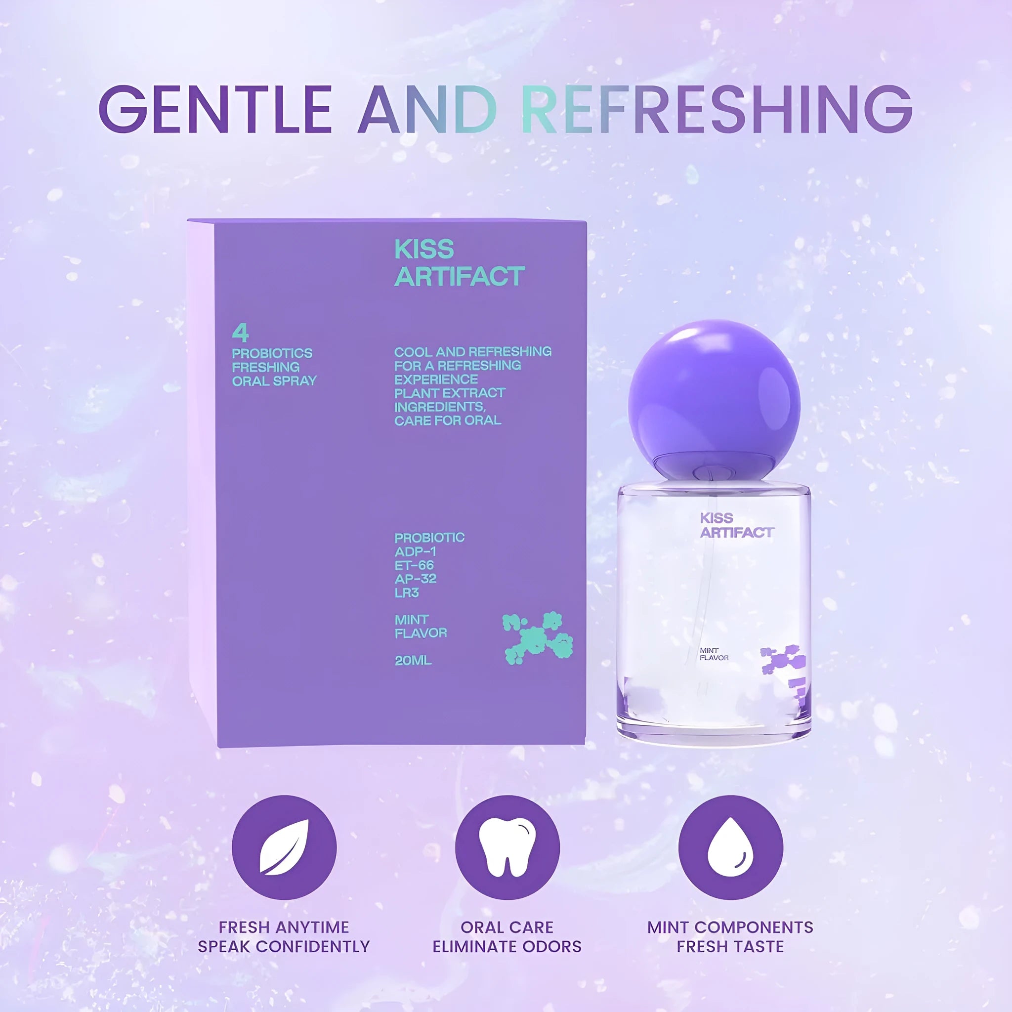 20ml oral spray bottle with probiotics for hydration and portable oral care