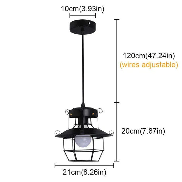 American iron droplight lantern-shaped retro single head shade for corridor restaurant