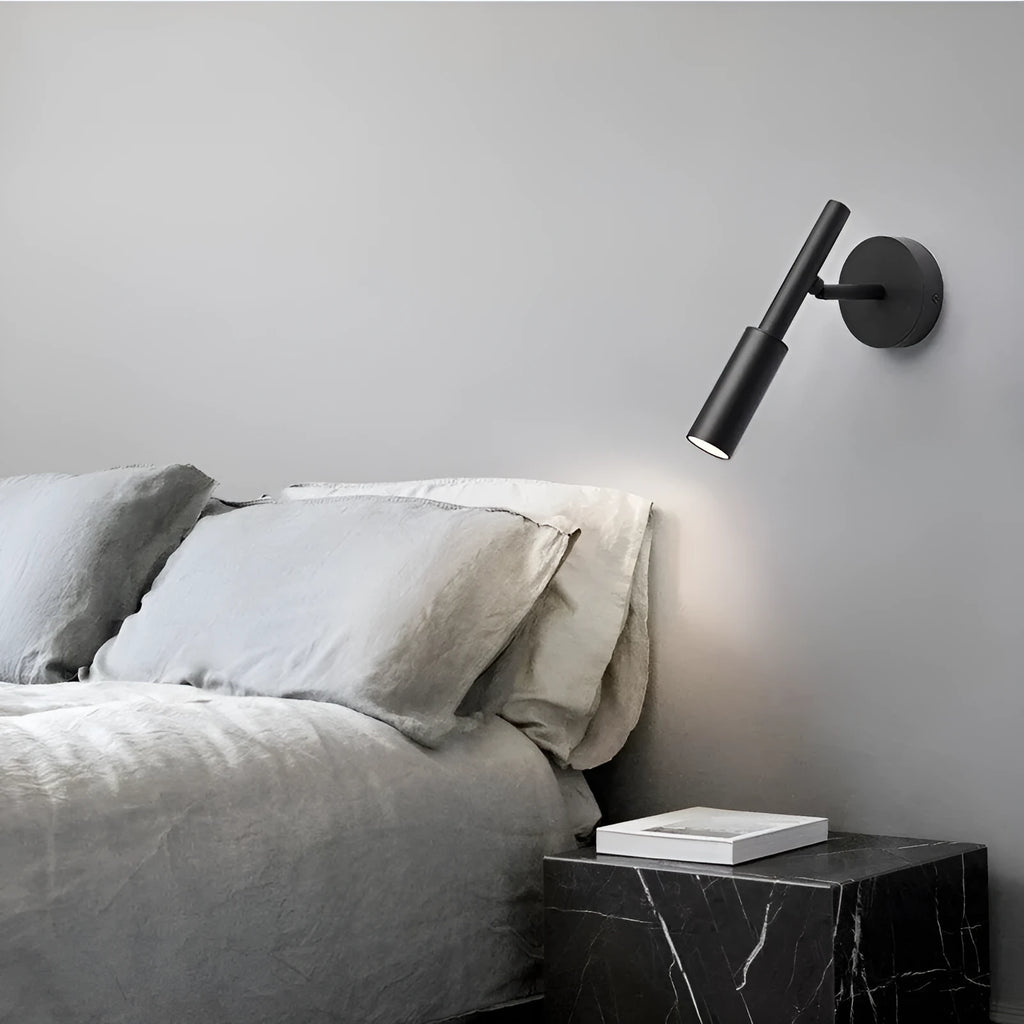 Modern wrought iron wall lamp in black or white with three light colour options