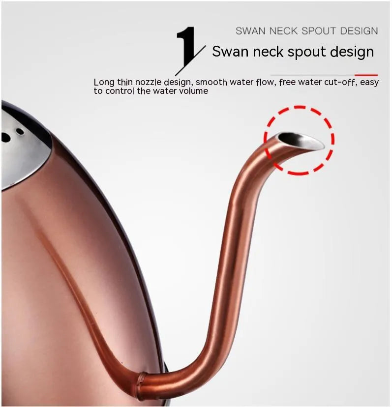 Stainless steel automatic kettle with touch controls in gold colour option