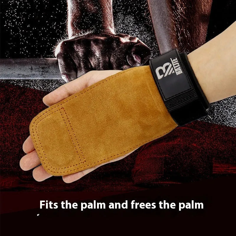 Brown fitness wrist protector for horizontal bar exercises including pull-ups and push-ups