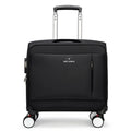 18 inch black Oxford cloth business travel suitcase with universal wheels and retractable handle