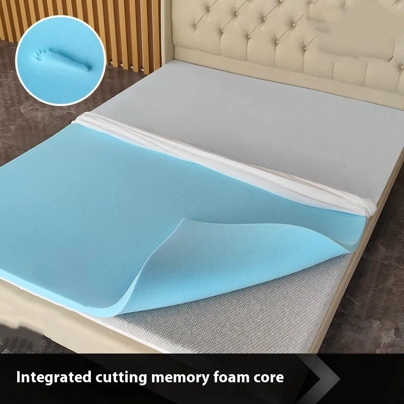 Gel memory cotton thin slow rebound tatami mat with regenerated cellulose fiber cover and artificial latex core in multiple sizes