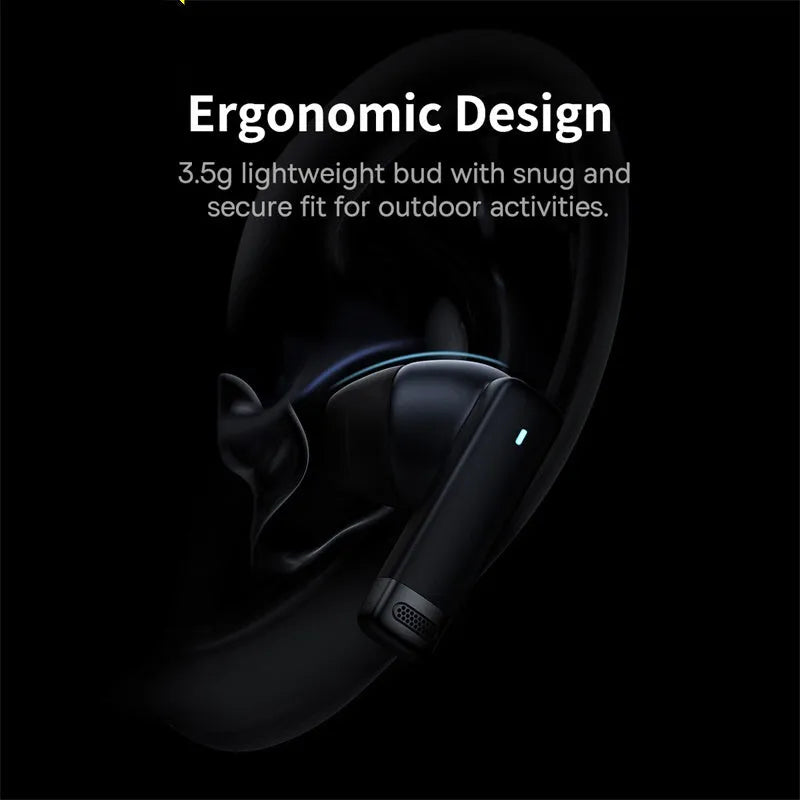 Active noise cancellation true wireless earbuds in black with charging box and Type-C cable, IPX5 waterproof, Bluetooth 5.3