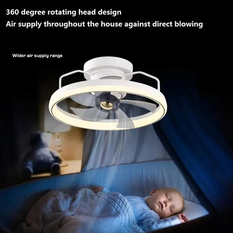 500mm diameter overhead fan lamp with integrated light in modern simple design