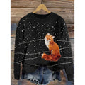 Women's digital printed floral pattern round neck sweater in polyester, shown in one of fourteen available colours.