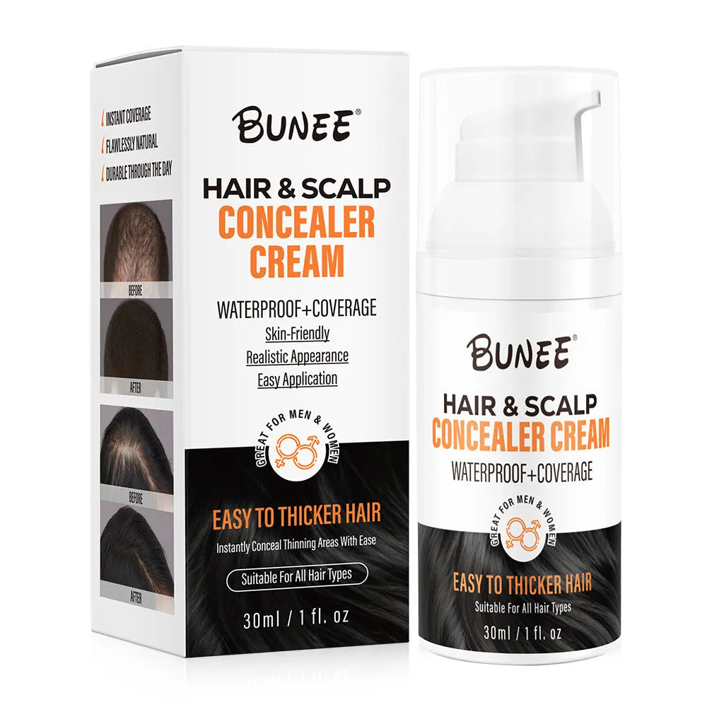 30ml bottle of scalp concealer pomade with applicator for covering thinning hair.