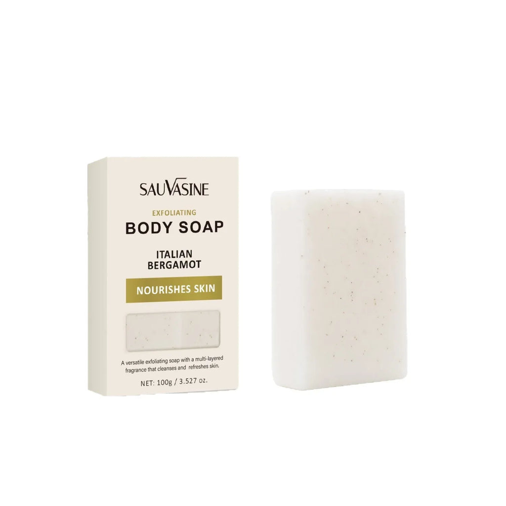 Exfoliating body soap bar with deep cleansing and moisturising properties for adult skin care