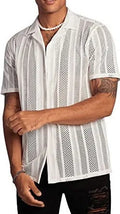 Men's black knitted short-sleeved button shirt with street fashion style and regular fit