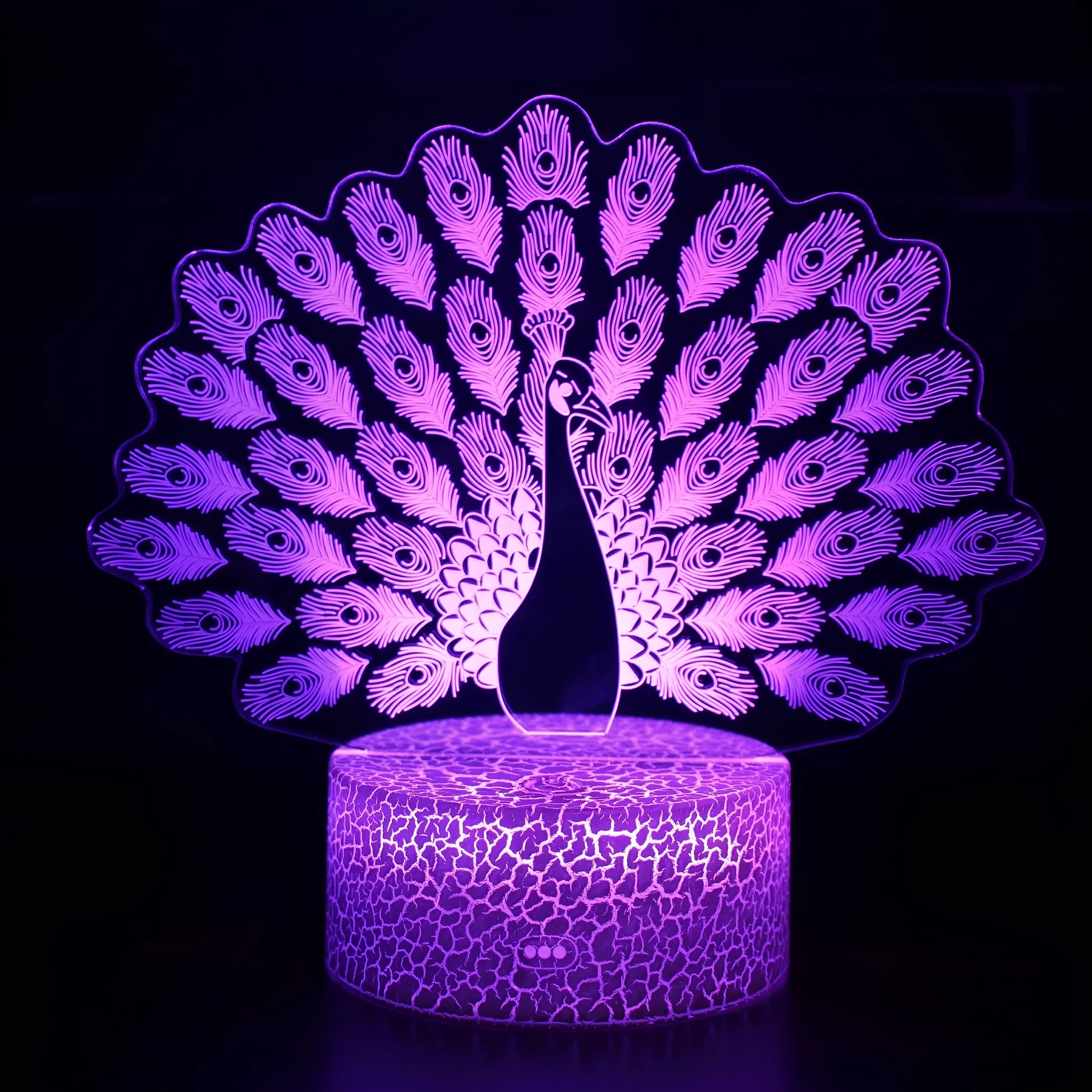 Acrylic 3D USB table lamp with colourful touch control and ABS base
