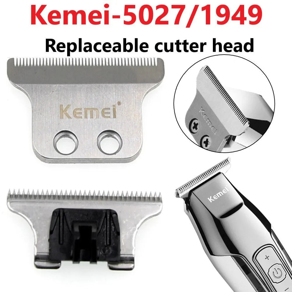 Rechargeable barber scissors with LCD display and stainless steel cutting blades, model KM-5027