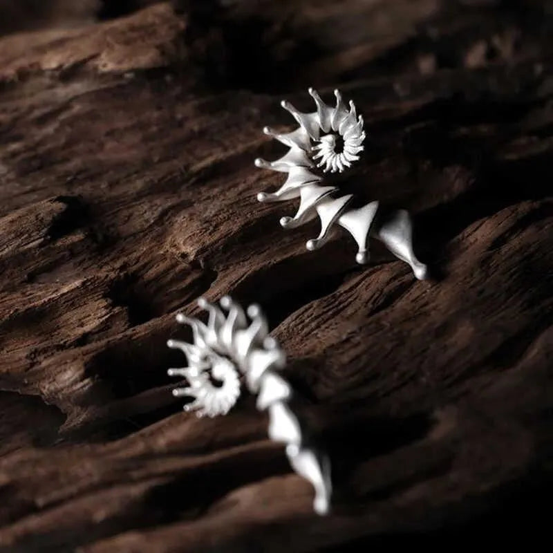 Women's exaggerated conch design earrings with three-dimensional matte finish in alloy with electroplated coating