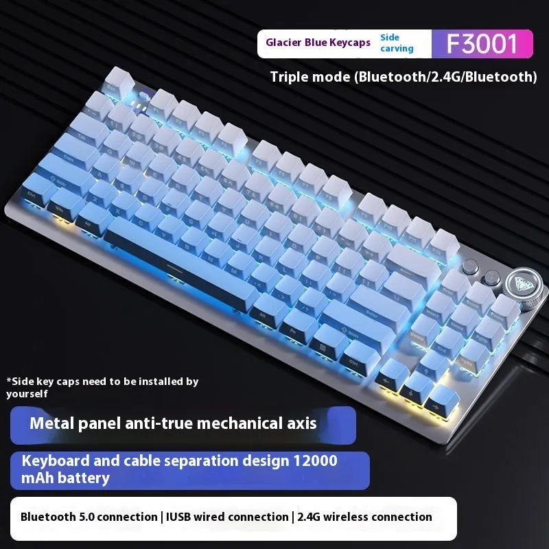 Wireless mechanical keyboard with side engraving and metal case in selected colour