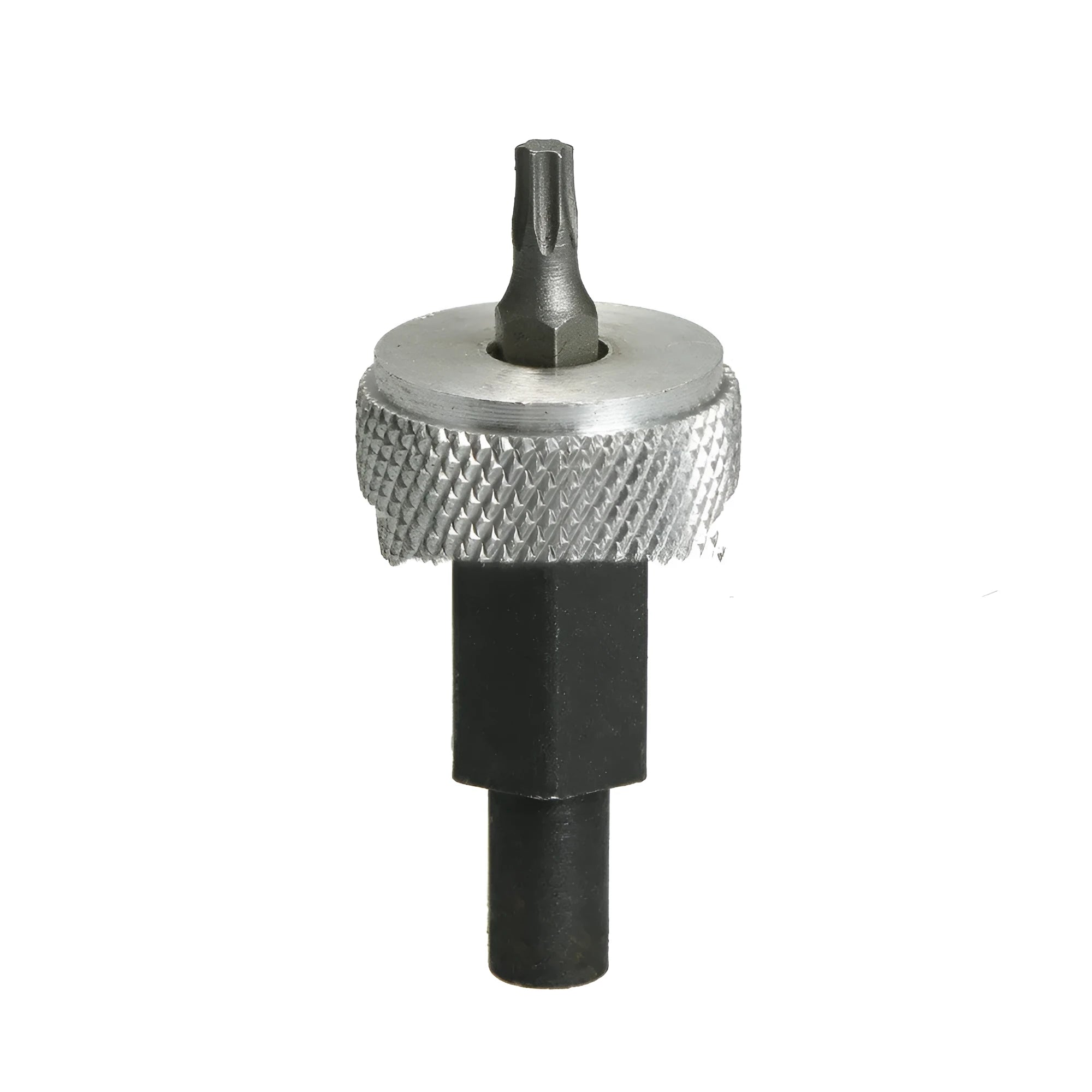 Ignition module wrench made of carbon steel with aluminium knobs, showing size scale.